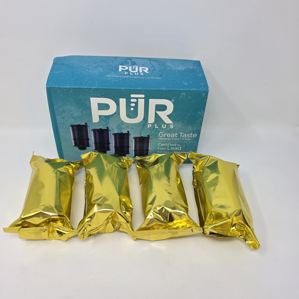 New! PUR Plus RF-9999 Faucet Water Filter Replacement 4 Pack ~ Mineral Core
